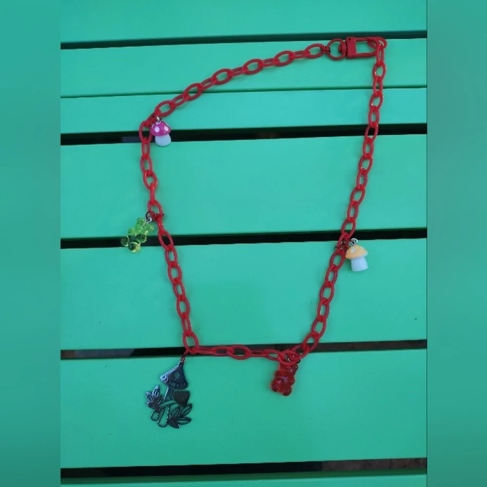 PUNKY Mushroom and Gummy Bear Necklace.